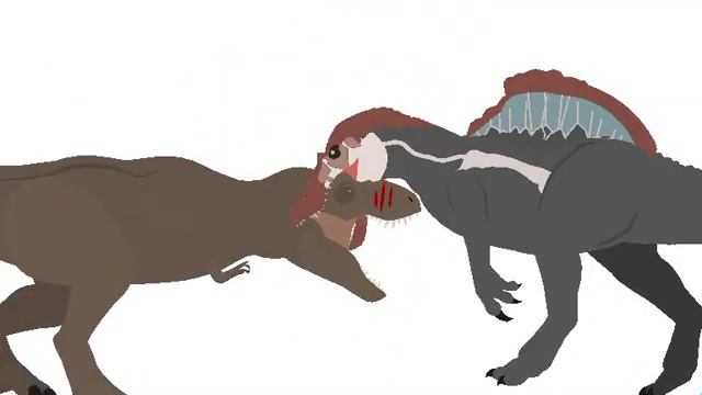 Tyrannosaurus Rex Vs Spinosaurus (Stick Nodes Animation)