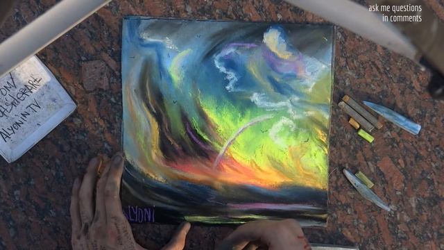 Рисую из воображения, но без вдохновения три картины и прошу зрителей начать общение со мной смотреть онлайн