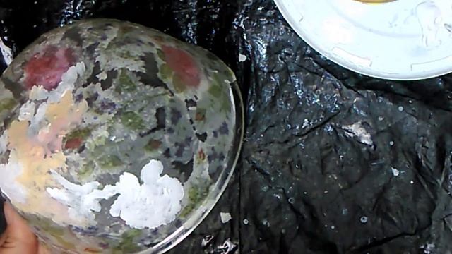 Декорированная тарелка, из которой можно есть. Обратный декупаж.