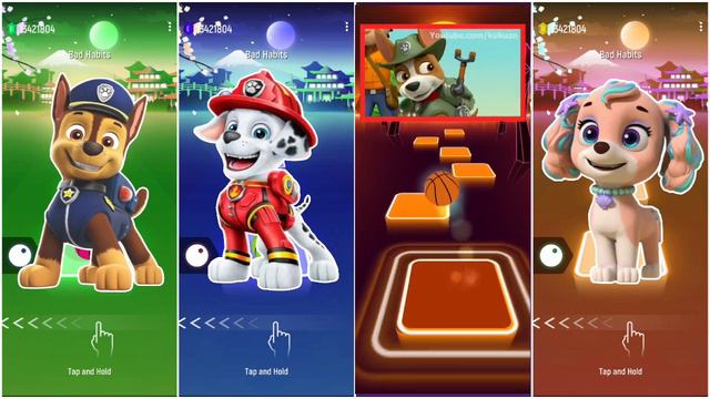 Paw Patrol Team | Chase Vs  Marshall Vs Sweetie  Vs Coral . #tileshop