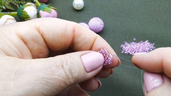 Бусина 16 мм. Оплетение бисером бусины 16 мм. Подробный мастер класс.