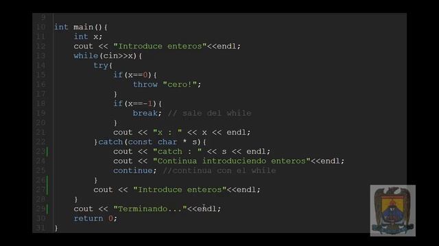 Intrucción try-throw-catch en C++ смотреть онлайн