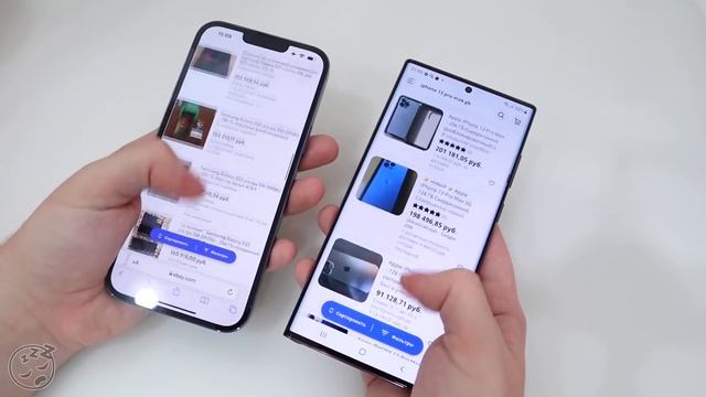 Что выбрать? Samsung Galaxy S22 Ultra или iPhone 13 Pro Max? Что по ценам? смотреть онлайн