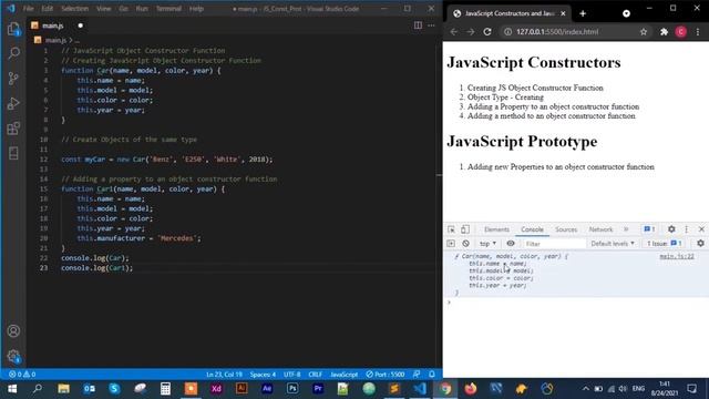 JavaScript Object Constructor Function & Prototype Property | Vanilla JavaScript | Learn JavaScript смотреть онлайн