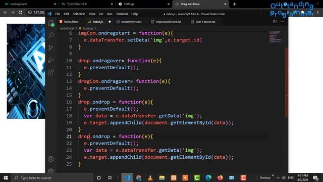 Drag and Drop div or html elements with javascript, css and html смотреть онлайн