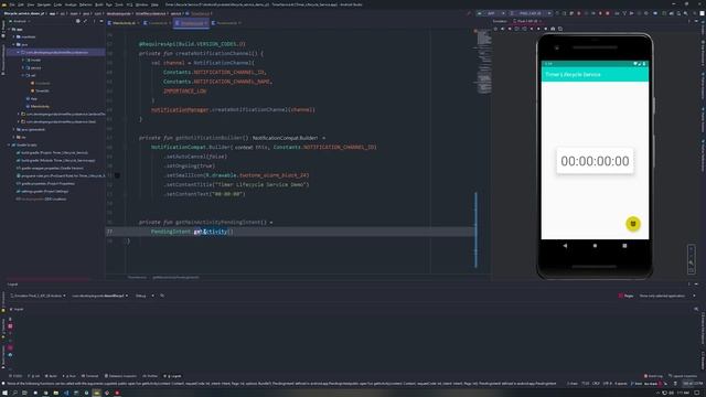 LifecycleService as a Foreground Service || Kotlin || LiveData || Android Tutorial смотреть онлайн