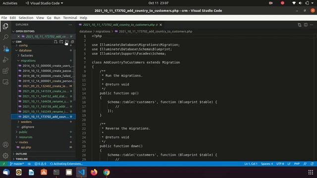 Laravel add column in existence table using migration смотреть онлайн