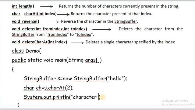 STRINGBUFFER METHODS REVERSE, LENGTH AND DELETE IN JAVA WITH EXAMPLE смотреть онлайн