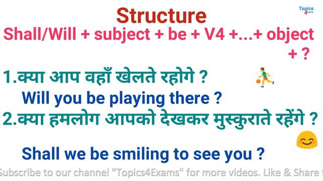 Structure #144 Topics4Exams t4e Tense Future Continuous Tense смотреть онлайн