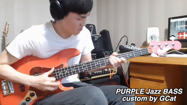 my New Jazz Bass custom by GCat (Purple Jazz Bass) Fiesta Red смотреть онлайн