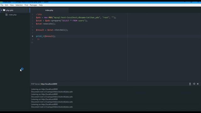 Koneksi database dengan PDO dan SELECT ALL - Tutorial PHP Dengan PDO 1 смотреть онлайн