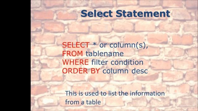 06 DDL, DML and Select Statements смотреть онлайн
