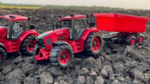 Рабочие машинки в поле. Комбайн и трактор. Сельскохозяйственная техника для детей