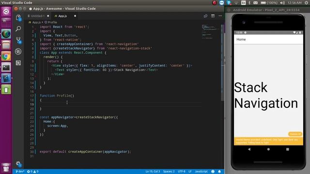 React-Native Hindi tutorial #16 stack navigation смотреть онлайн