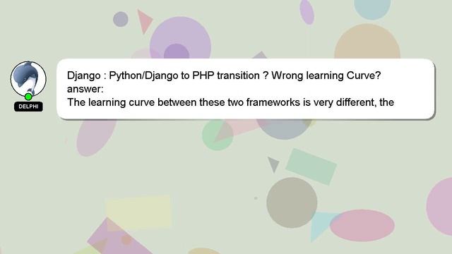 Django : Python/Django to PHP transition ? Wrong learning Curve? смотреть онлайн