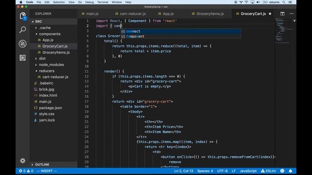 Grocery Cart Using React And Redux | Eduonix смотреть онлайн