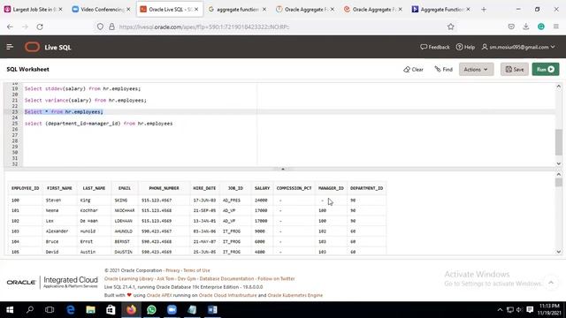Oracle Aggregate function, logical operator, arithmetic operator in select statement смотреть онлайн