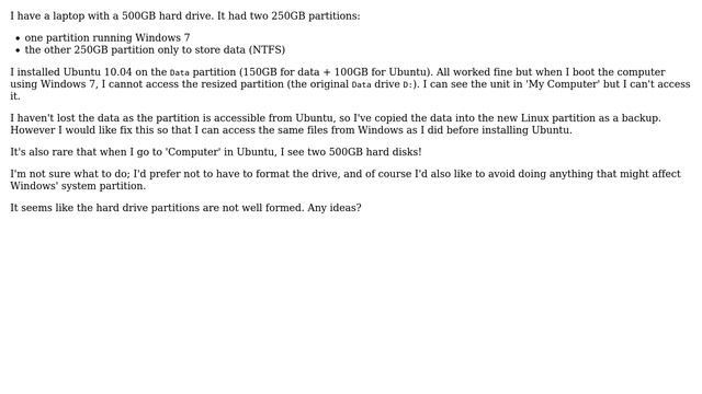 Cannot access partition after installing Ubuntu смотреть онлайн