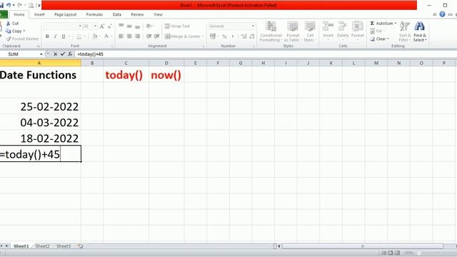 Date functions in Excel 2021 Hindi | now() function in excel Hindi | today() function in excel hind смотреть онлайн