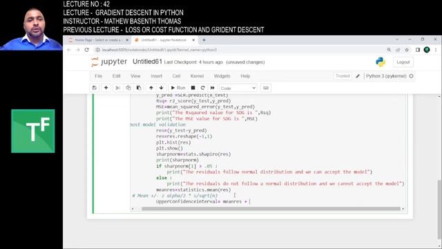 Simple linear regression using Stochastic Gradient Descent .#linearregression #gradientdescent смотреть онлайн