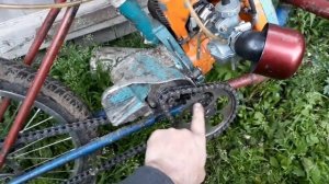 Мопед из бензопилы 4 серия , пробный выезд . Самодельный мопед.