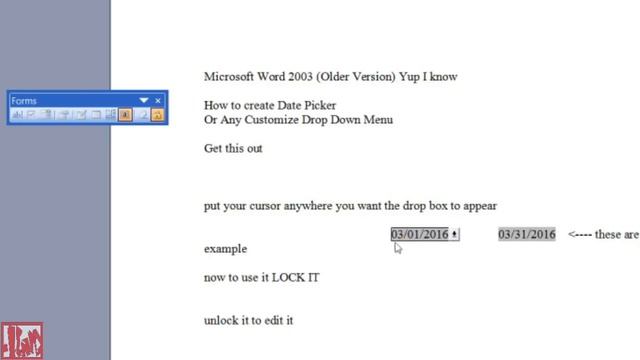 Microsoft Word 2003 | How To Create a Date Picker or Drop Down Menu смотреть онлайн
