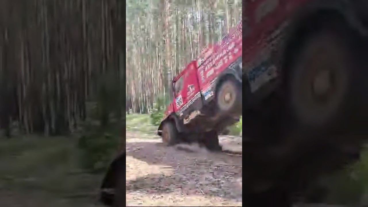 МАЗ чуть не лёг на бок смотреть онлайн
