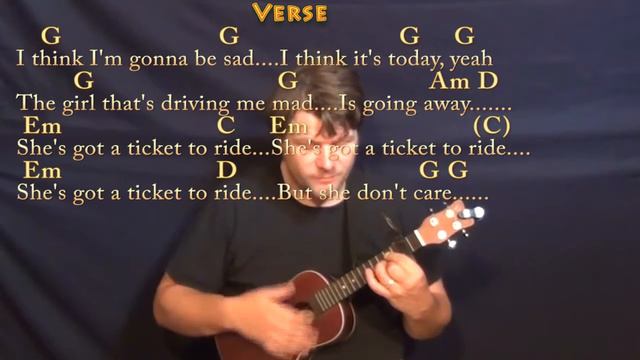 Ticket to Ride (The Beatles) Ukulele Cover Lesson with Chords/Lyrics - Capo 2nd смотреть онлайн