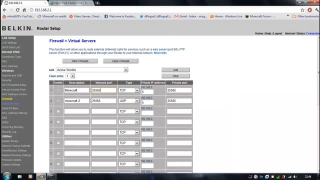 Minecraft: How To Port Forward Your Minecraft Server (Belkin)