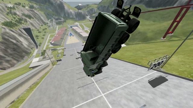Trucks are jumping over obstacles 02 | BeamNG drive смотреть онлайн
