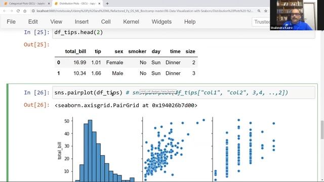 Data Visualization with Seaborn Part 2 of 6-Distplot, and Pair plot | Hindi смотреть онлайн