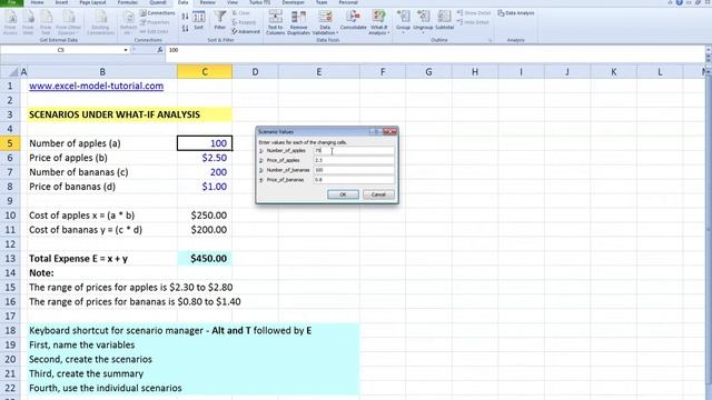 Excel 2010 Editing variables in scenarios смотреть онлайн