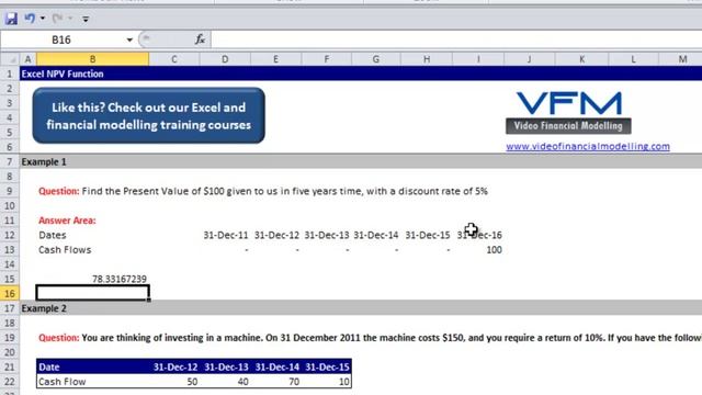 Excel NPV Function смотреть онлайн