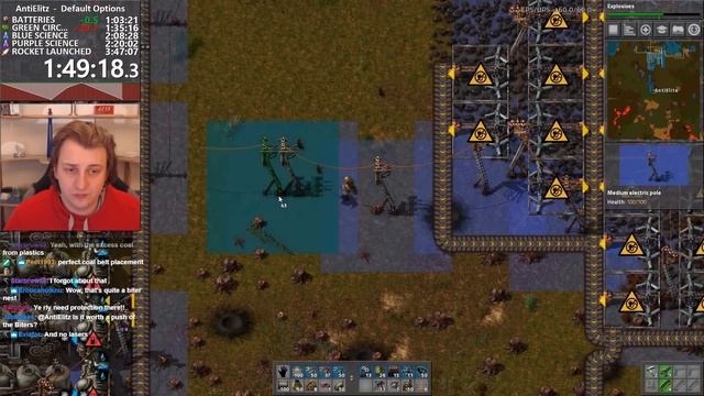 Factorio 0.15 "Default Options" Speedrun in 3:38:13 by AntiElitz [World Record] (Aggressive Biters) смотреть онлайн