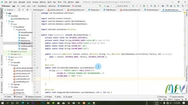 how to add history and bookmarks with webview android studio Part 14