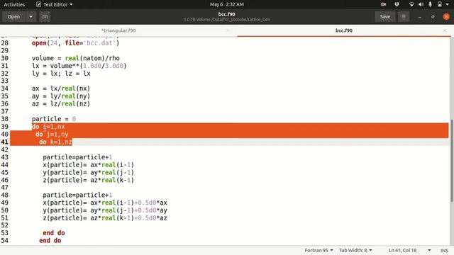 Generate fcc, bcc and triangular lattice : Code explained : fcc.f90, bcc.f90, triangular.f90. смотреть онлайн
