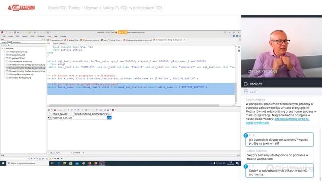 Seminarium Online - Oracle SQL Tuning - Używanie funkcji PL/SQL w poleceniach SQL смотреть онлайн