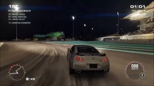 Grid 2 - Yas Marina GP Race with Nissan GTR. смотреть онлайн