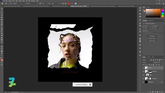 How to Make a Torn Paper Blond Style Cover Album - Tutorial Photoshop CC 2020 смотреть онлайн