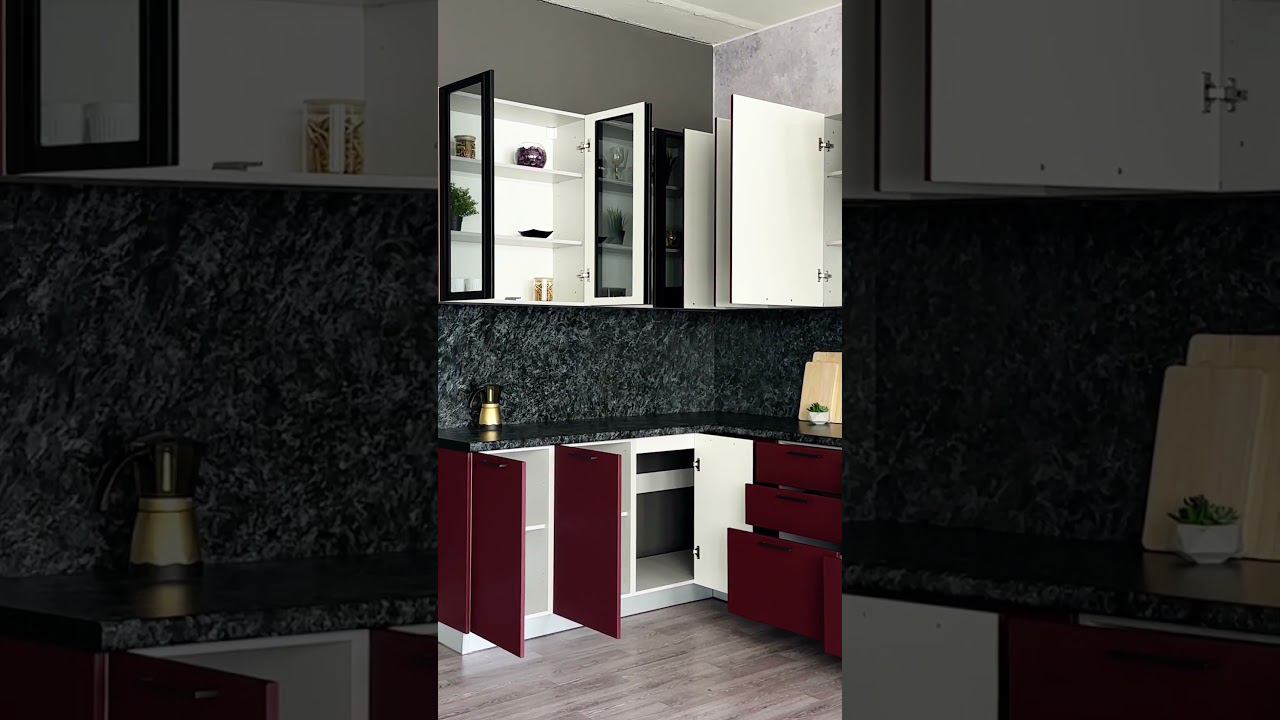 Модульная кухня "Ройс" в винном оттенке - цвет будущего! #дизайнкухни #винныйцвет #Ройс #ДСВ смотреть онлайн