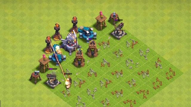 One Troop + 4x Clone Spells Vs Level 1 Defenses | One Max Troop Challenge - Clash of clans смотреть онлайн