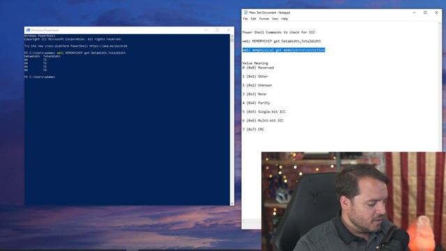 Check for ECC memory using Windows 10 PowerShell commands смотреть онлайн