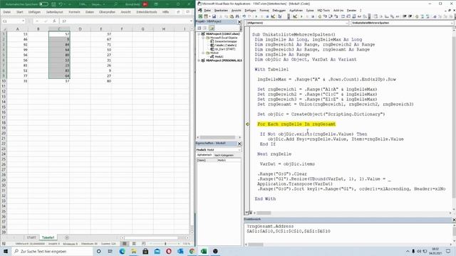 223: Excel-VBA: Eine Unikatsliste aus mehreren Spalten bilden (Dictionary-Object) смотреть онлайн