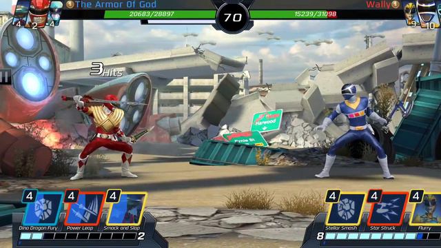 POWER RANGERS LEGACY WARS: Red Ranger with Dragon Shield vs Blue Space Ranger смотреть онлайн