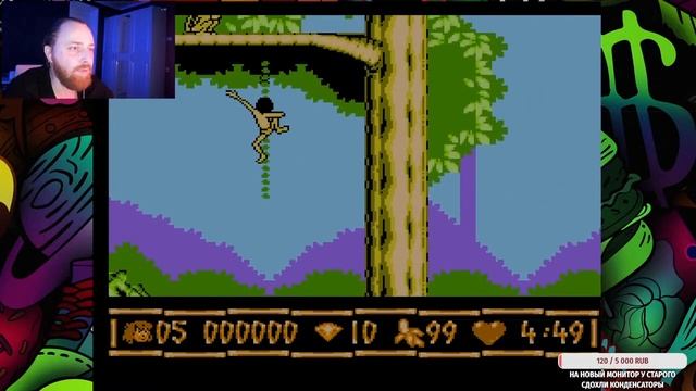 Игра NES: The Jungle Book или Книга Джунглей "Маугли" Р. Киплинг. 1 Уровень смотреть онлайн