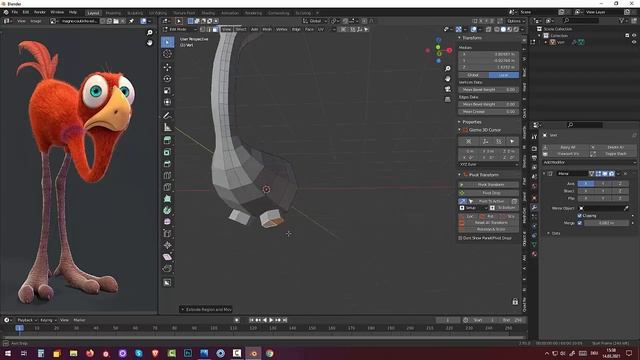 86 Blender 2.91.Tutorial Skulpting and Rigging. Ostrich (Part1) смотреть онлайн