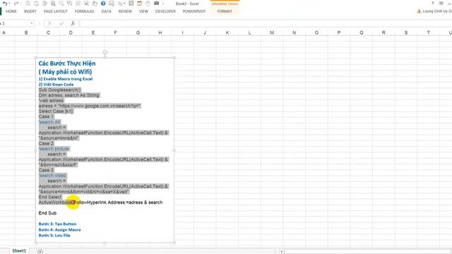 VBA Excel bài 8.1, Seach google nhanh từ trên Excel, hướng chi tiết cách thực hiện смотреть онлайн
