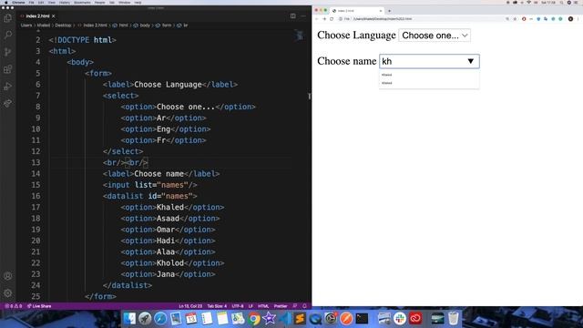 20-HTML Form Datalist смотреть онлайн