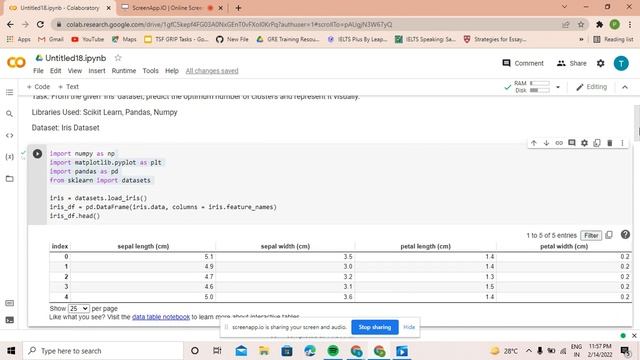 ‘Iris’ dataset, predict the optimum number of clusters and represent it visually. смотреть онлайн