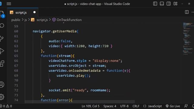 On Track Function in WebRTC in Video Chat App in Node JS - Node JS WebRTC Tutorials #7 смотреть онлайн